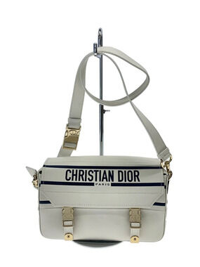 Christian Dior Camping Shoulder Bag Leather White